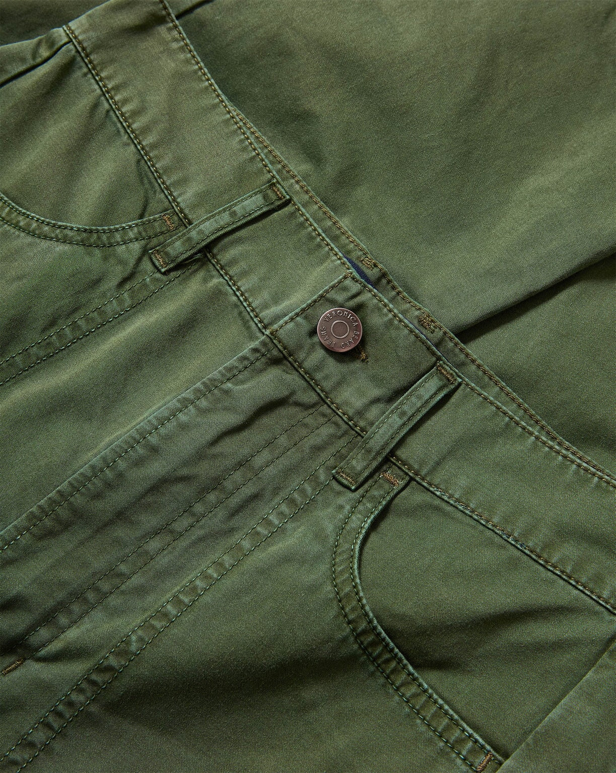 Sloane High Rise Barrel Dark Hunter Green Denim - Straight Veronica Beard 