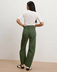 Sloane High Rise Barrel Dark Hunter Green Denim - Straight Veronica Beard 
