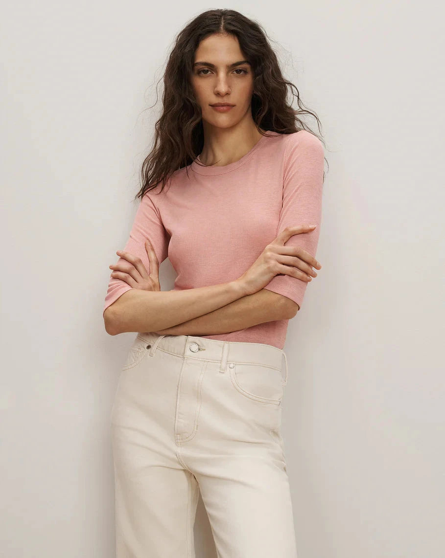 Auclair Knit T Shirt Petal Tops - Tees Veronica Beard 