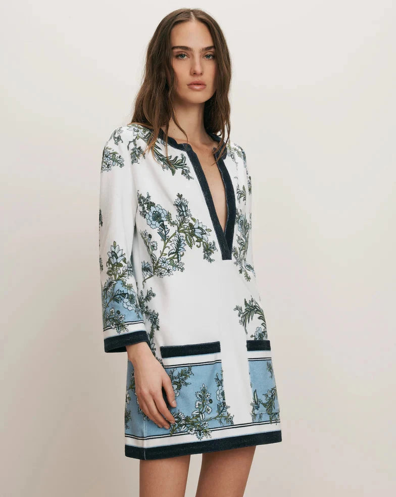 Briarcliff Terry Tunic Dress Blue Jay Dresses - Short Veronica Beard 