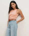 Cropped Jordyn Tank Top Muted Clay Tops - Tanks Veronica Beard 