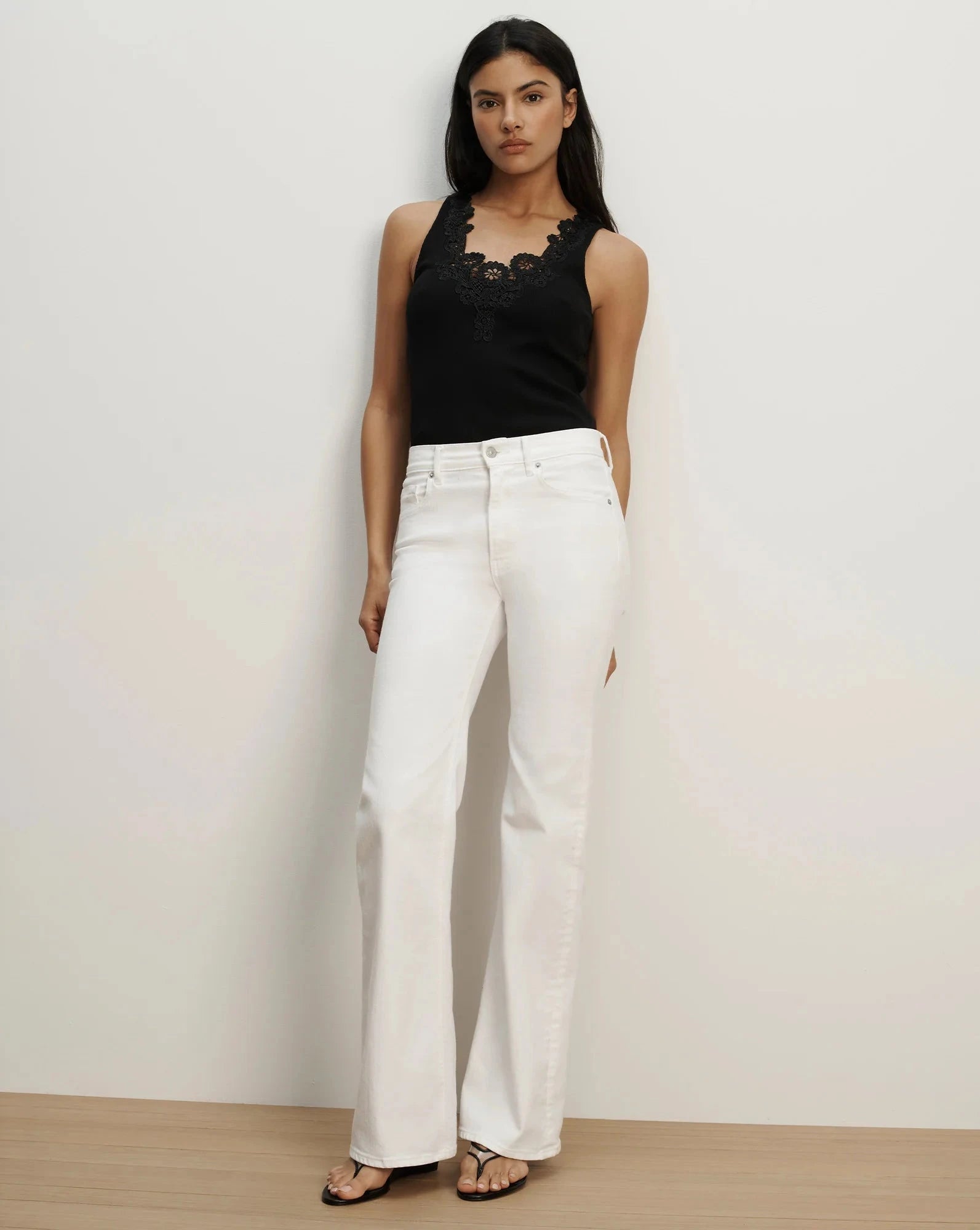Narcisa Embroidered Tank Black Tops - Tanks Veronica Beard 