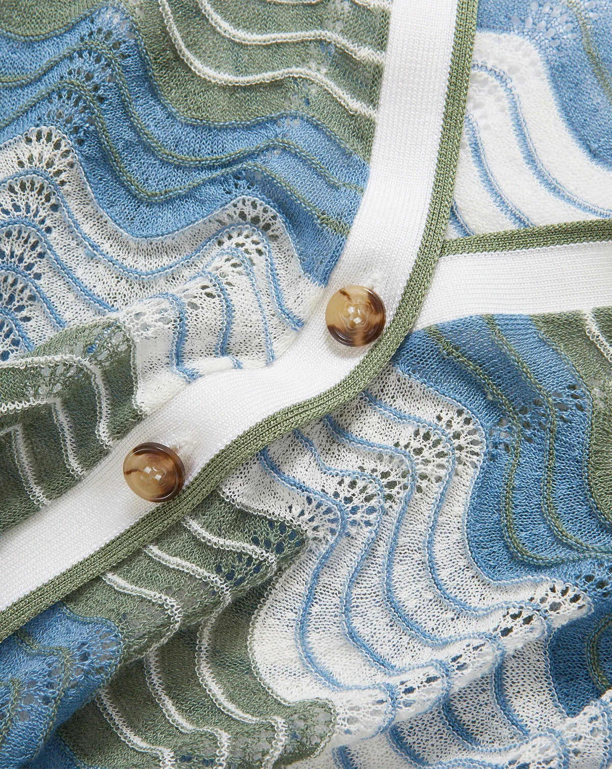 Laurinor Cardigan Dove White/ Sage/ Blue River Sweater - Cardigans Veronica Beard 