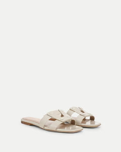 Via Slide Sandal Ecru Flats - Slide Veronica Beard - Shoes 