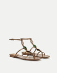 Alba Gemstone Sandal Gold Sandals - Flat Sandals Veronica Beard - Shoes 
