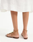 Alba Gemstone Sandal Gold Sandals - Flat Sandals Veronica Beard - Shoes 