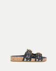 Prue Woven Leather Sandal Eclipse/Coconut Sandals - Flat Sandals Veronica Beard - Shoes 