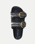 Prue Woven Leather Sandal Eclipse/Coconut Sandals - Flat Sandals Veronica Beard - Shoes 