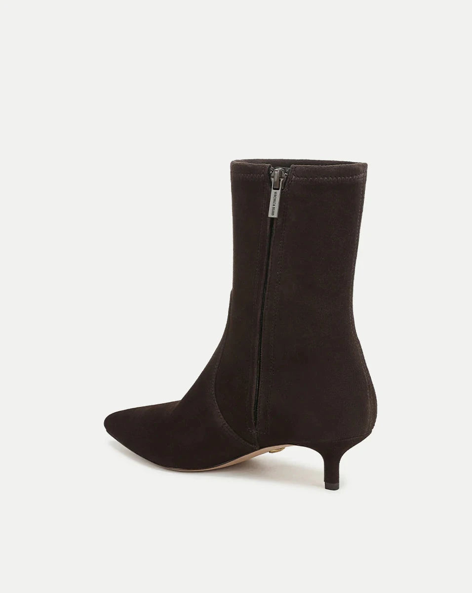 Lisa Stretch Kitten-Heel Ankle Boot Espresso Boots - Booties Veronica Beard - Shoes 