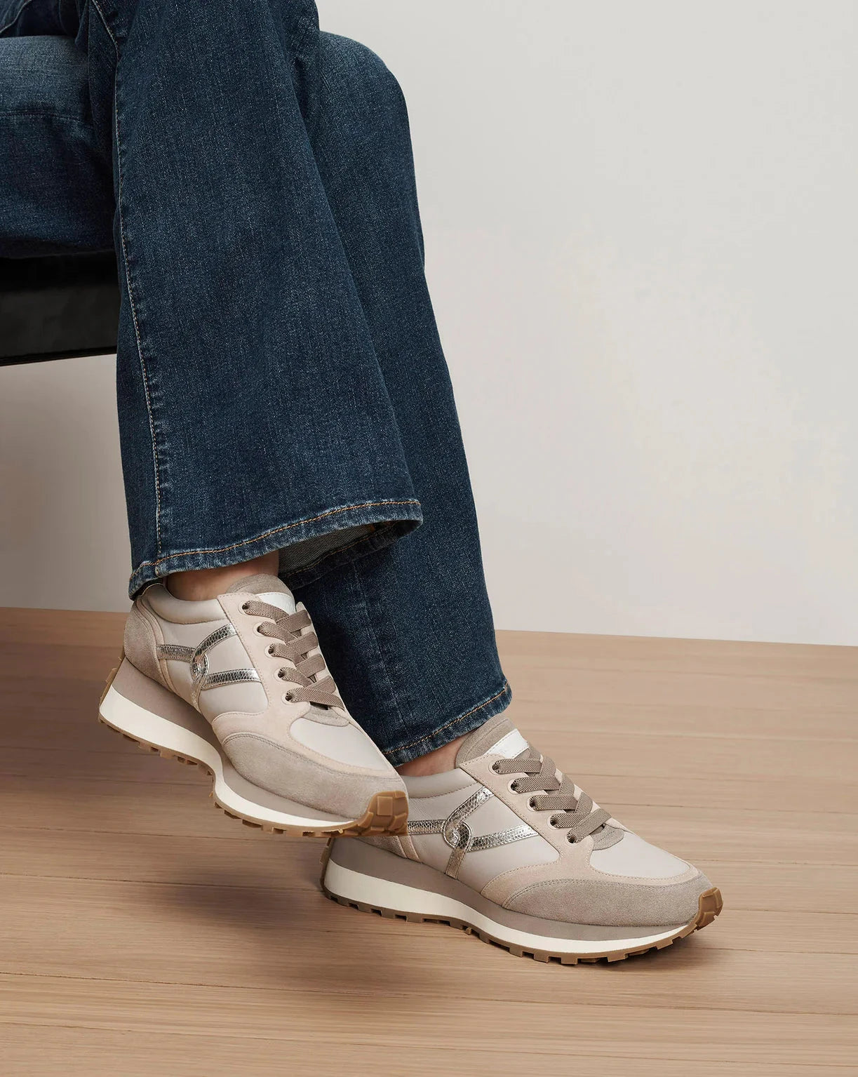 Valentina Sneaker Suede Grey Metallic Sneakers Veronica Beard - Shoes 