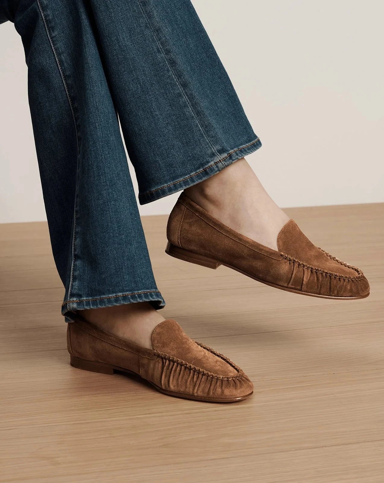 Prilla Suede Loafer Chestnut Flats - Loafer Veronica Beard - Shoes 