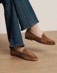 Prilla Suede Loafer Chestnut Flats - Loafer Veronica Beard - Shoes 