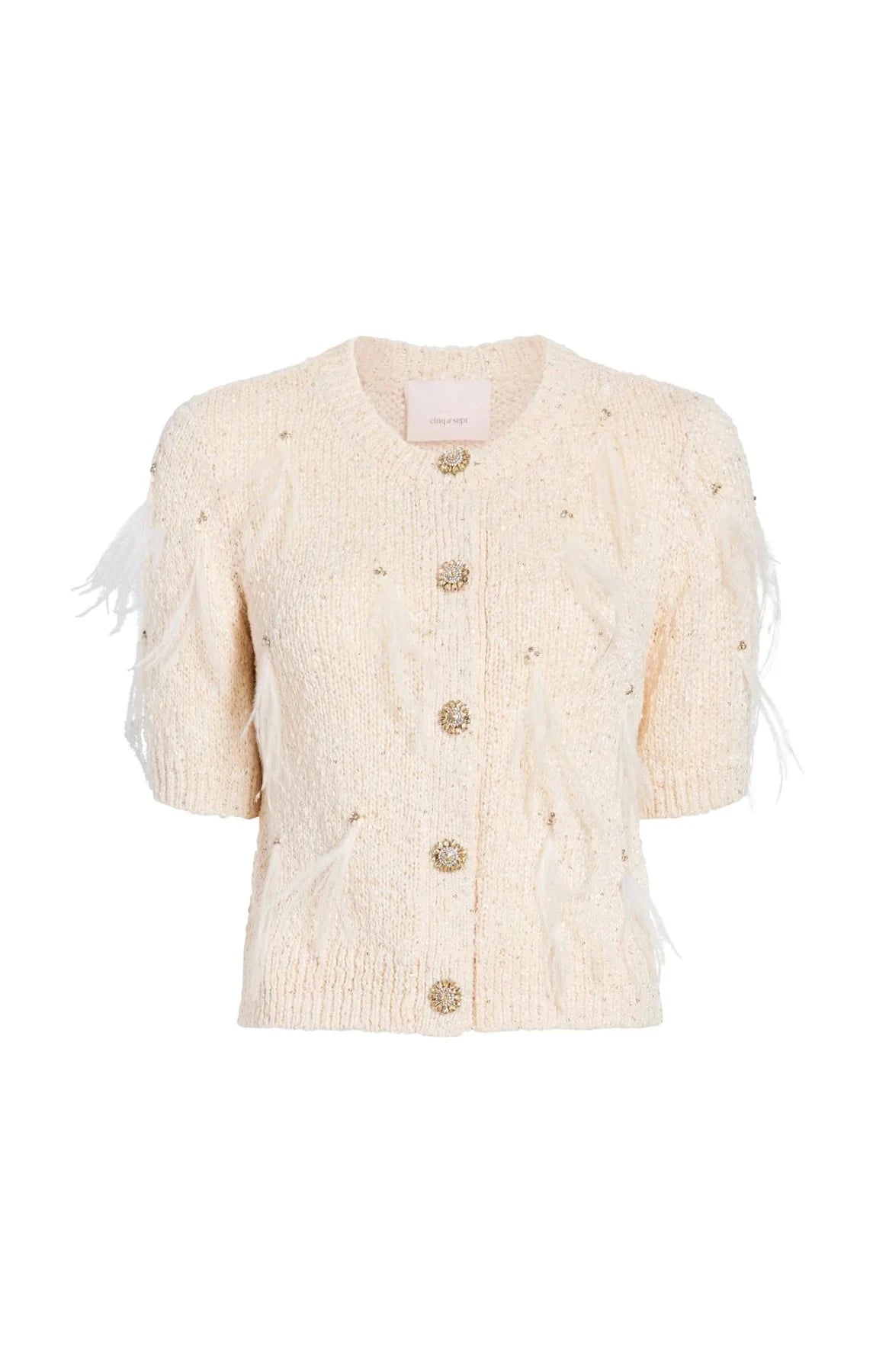 Coralie Cardigan Natural/Sequin Sweater - Cardigans Cinq A Sept 