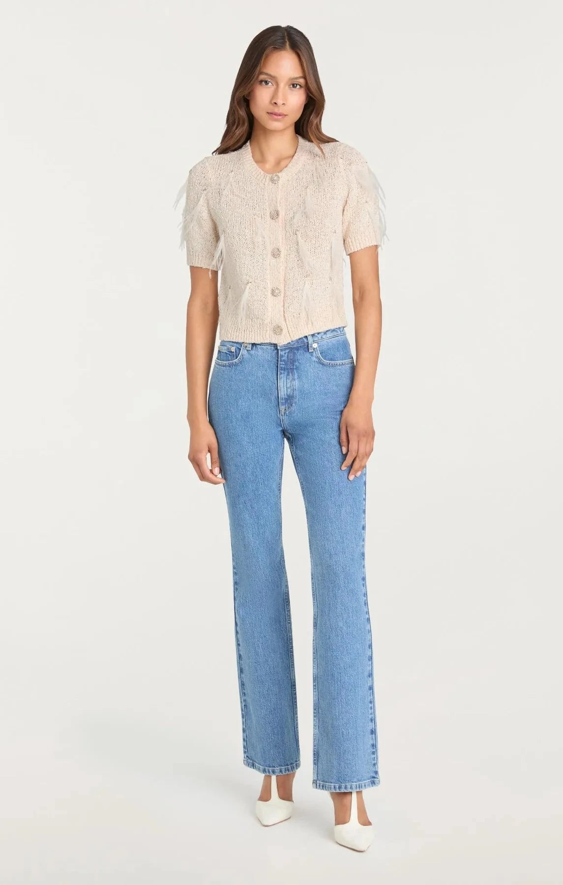 Coralie Cardigan Natural/Sequin Sweater - Cardigans Cinq A Sept 