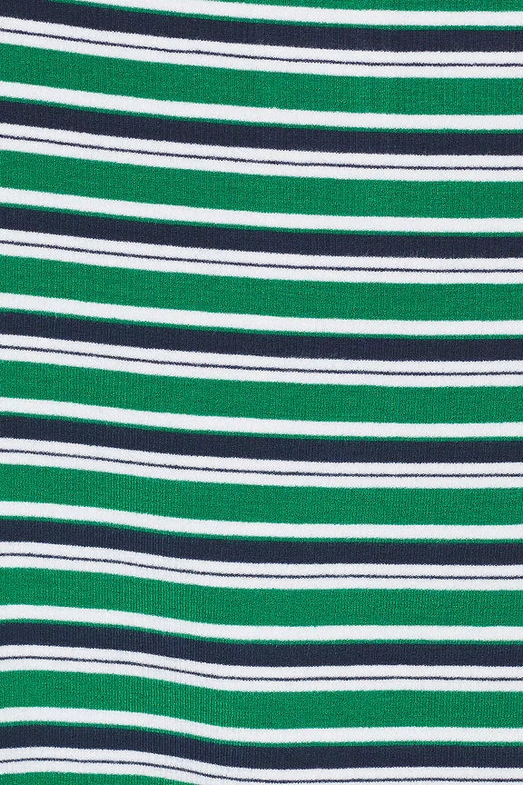 Marine Knit Polo Kelly Green Stripe polo Simkhai 
