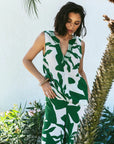 Jessie Top Abstract Flora Garden Green Tops - Tanks Figue 