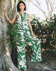 Jessie Top Abstract Flora Garden Green Tops - Tanks Figue 