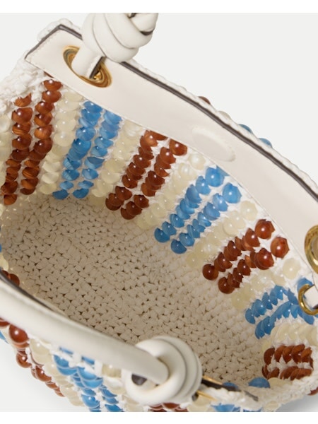 Small Beaded Slouch Bag Off White Multi Tote & Satchel Veronica Beard 