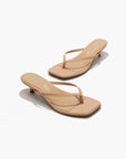 Square Toe Julia Suede Sunkissed Sandals - Heeled Sandals Tkees 