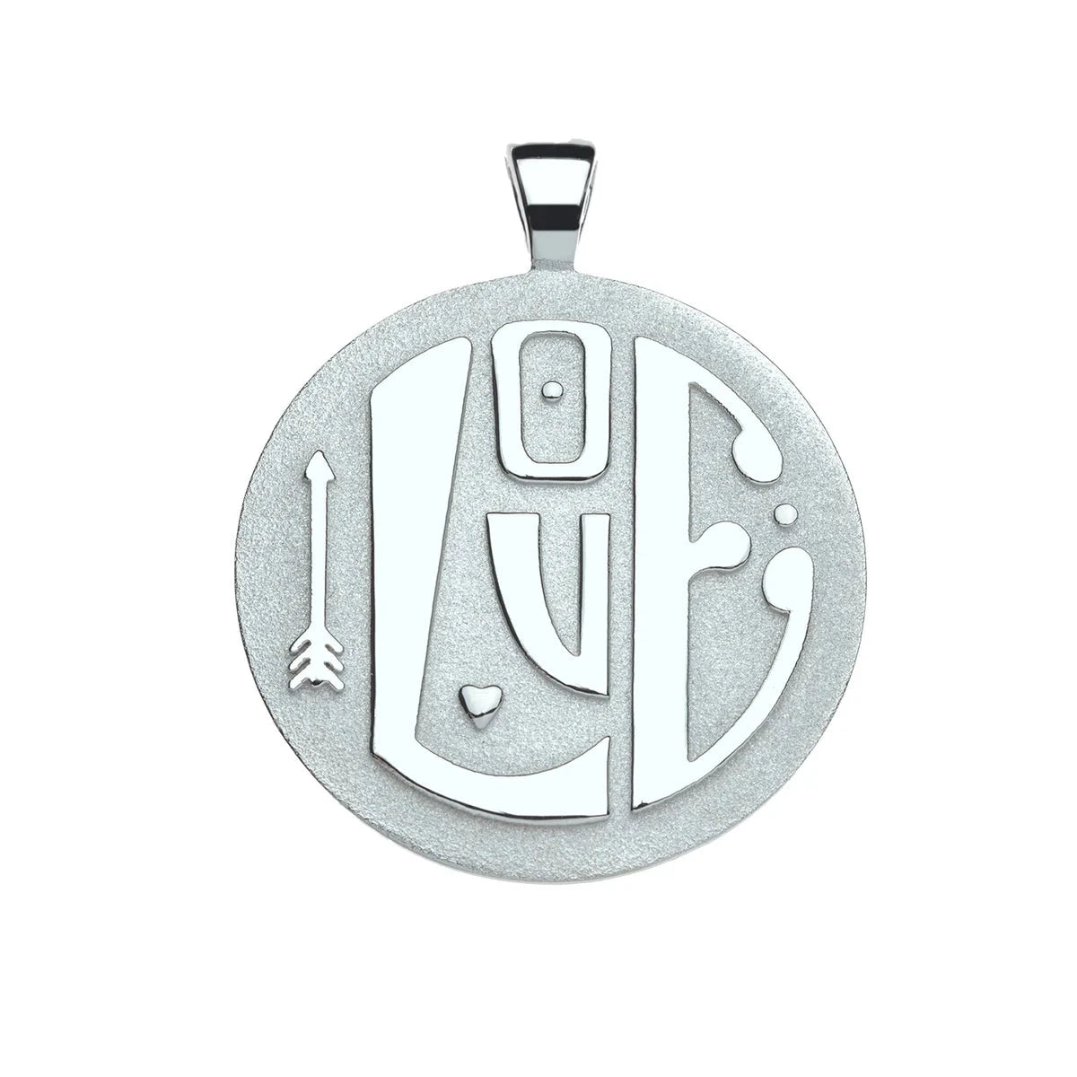 Jumbo Love Pendant in Silver 16-18" Classic Rolo Necklaces Jane Win 