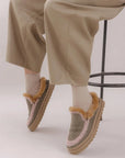 Jun 4.2 Slippers Moss Suede Baby Pink Flats - Mule laidbacklondon 