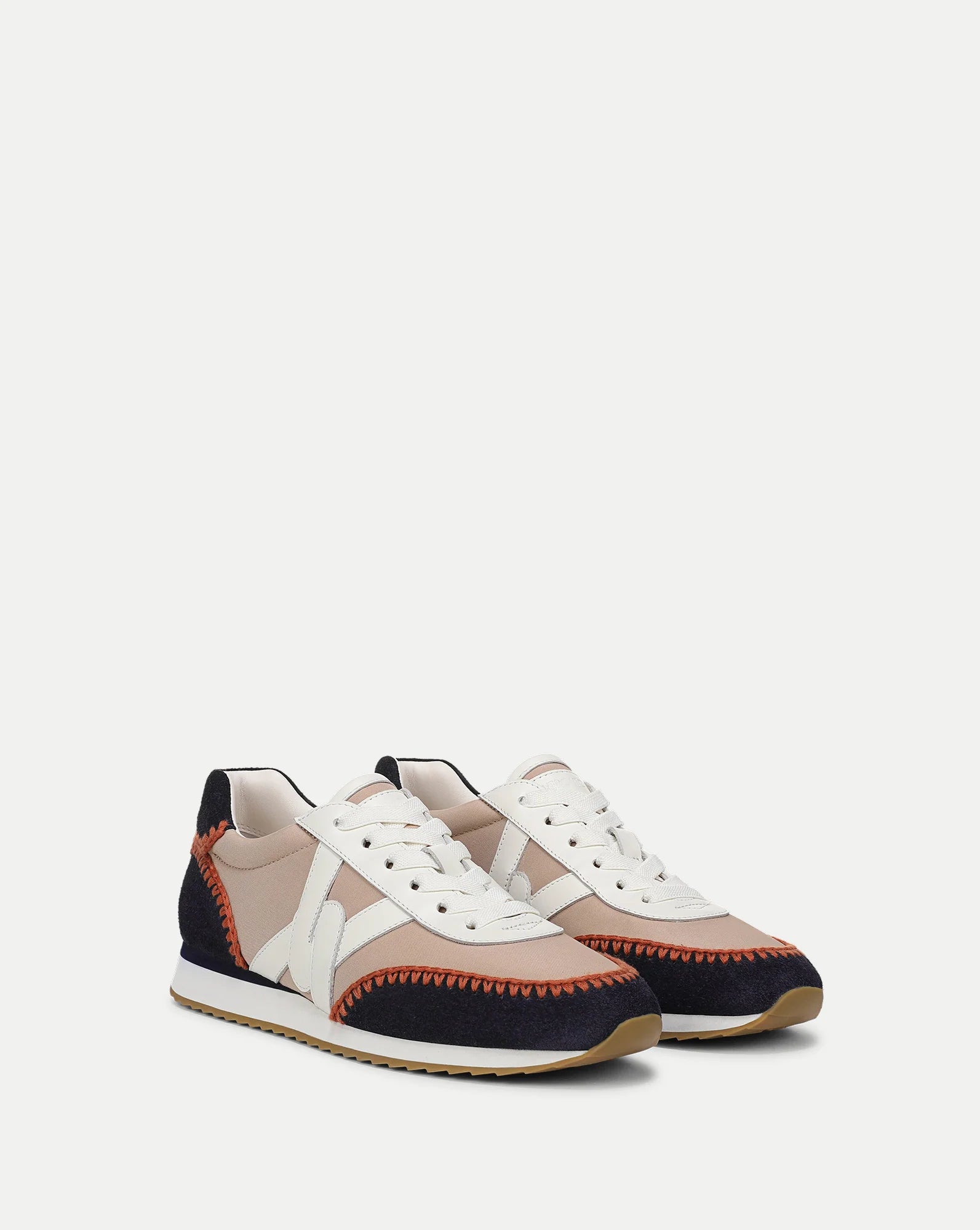 Penrose Whipstitch Sneaker Sand/ Navy