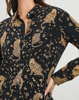 Kate Shirt Noir Leopard Tops - Button Down Rails 