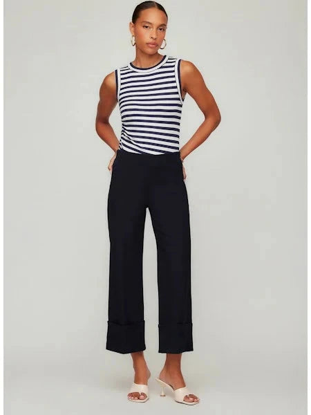 Regina Cuff Cropped Pants Midnight Blue Pants - Trousers Fifteen Twenty 