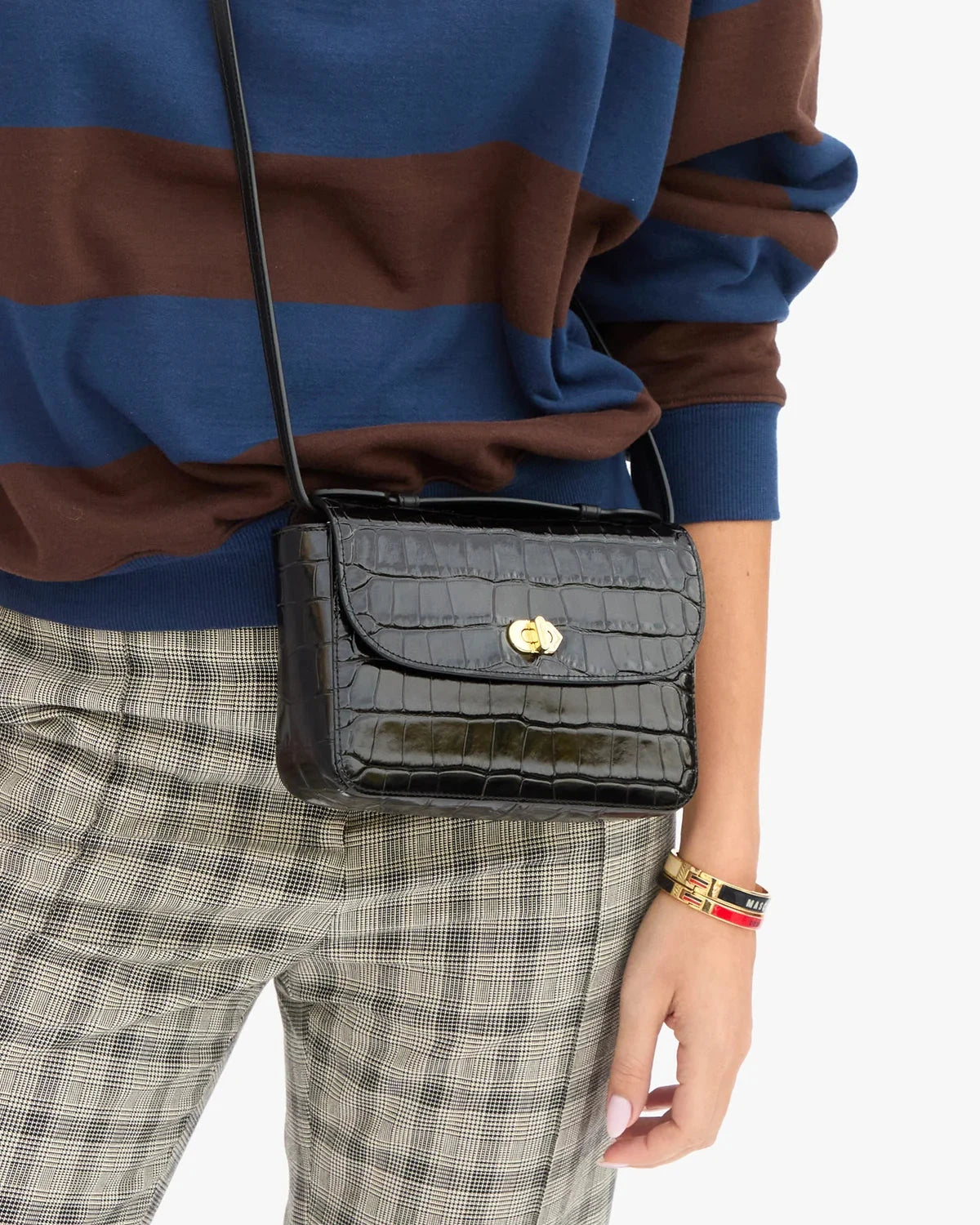 Kathryn Congo Croco Black Crossbody Clare V. 