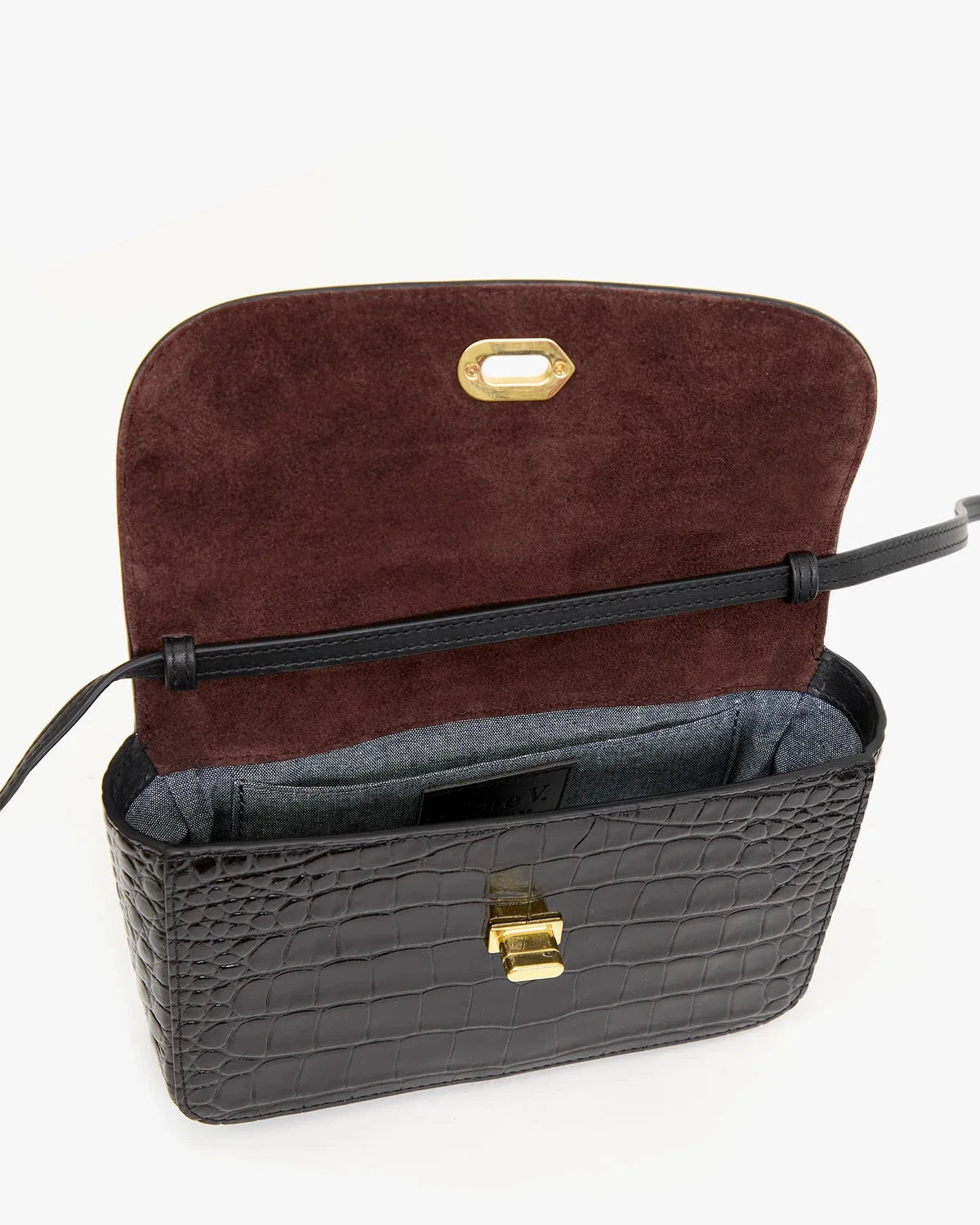 Kathryn Congo Croco Black Crossbody Clare V. 