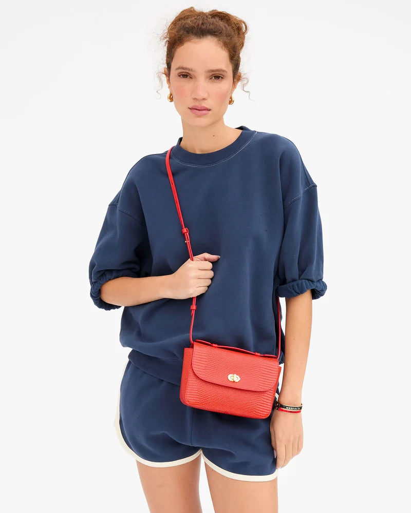 Kathryn Embossed Lizard Red