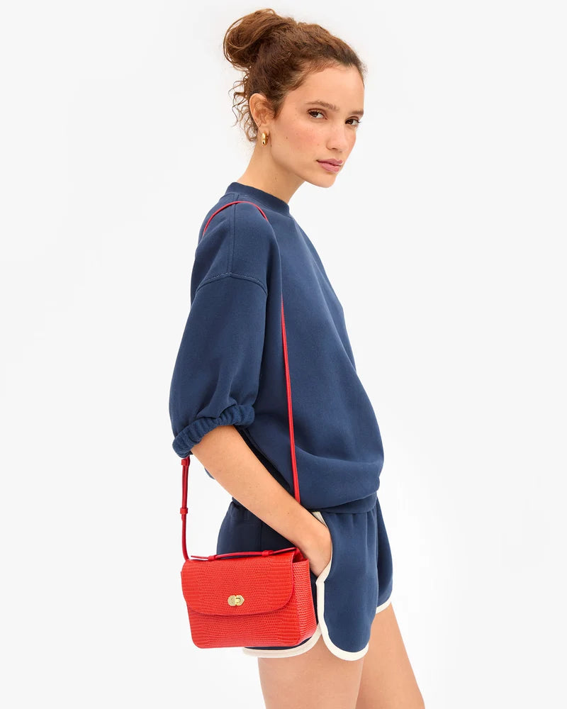Kathryn Embossed Lizard Red