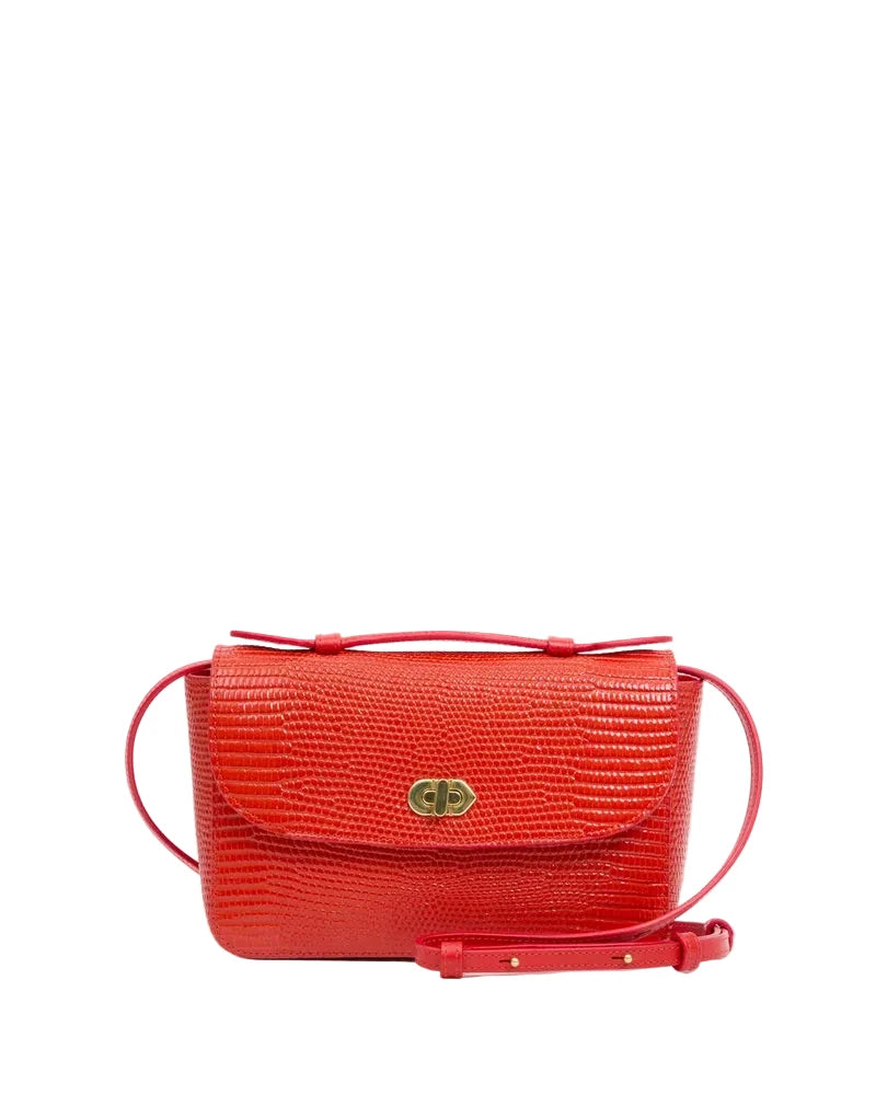 Kathryn Embossed Lizard Red