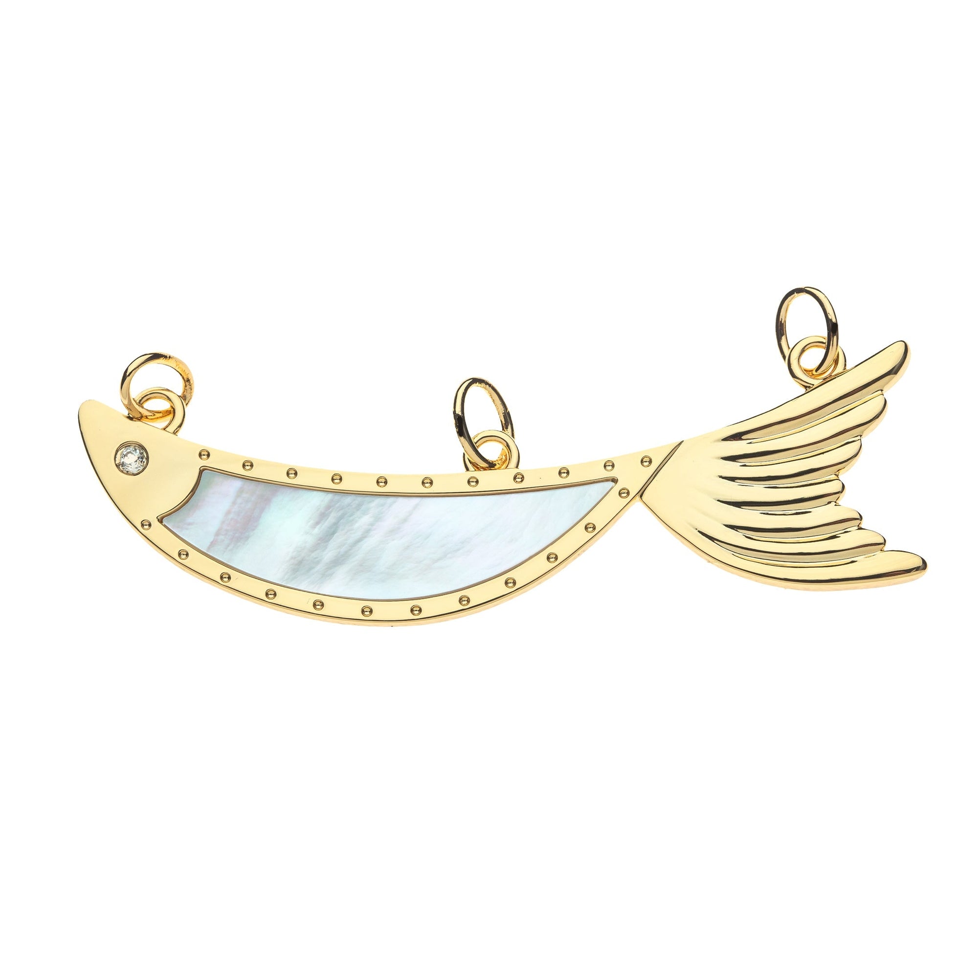 Strong Keep Swimming Fish Pendant Mother of Pearl Necklaces Jane Win 