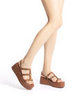 Harmony Flatform Sandal Caramel Wedges - Wedge Larroude 