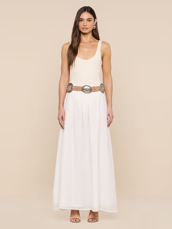 Austin Concho Medlin Belt Cappuccino Suede Belts L'Agence 