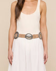 Austin Concho Medlin Belt Cappuccino Suede Belts L'Agence 