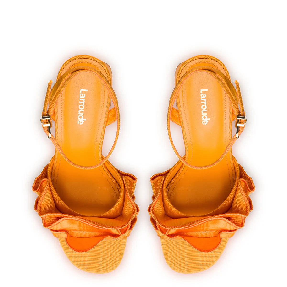 Selena Ruffle Sandal Mango Sandals - Heeled Sandals Larroude 