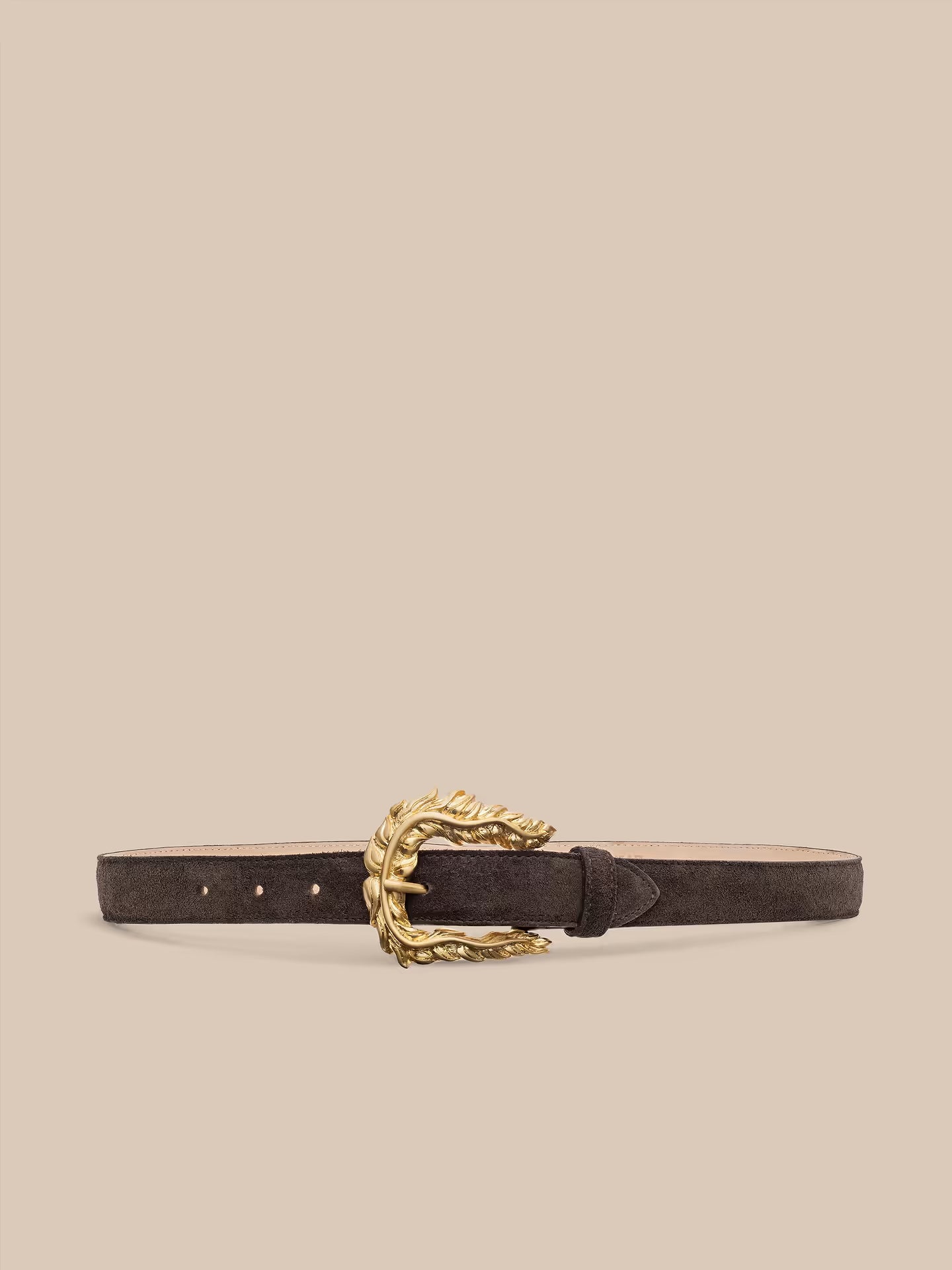 Seders Fethred Edge Belt Suede Chocolate Belts L'Agence 
