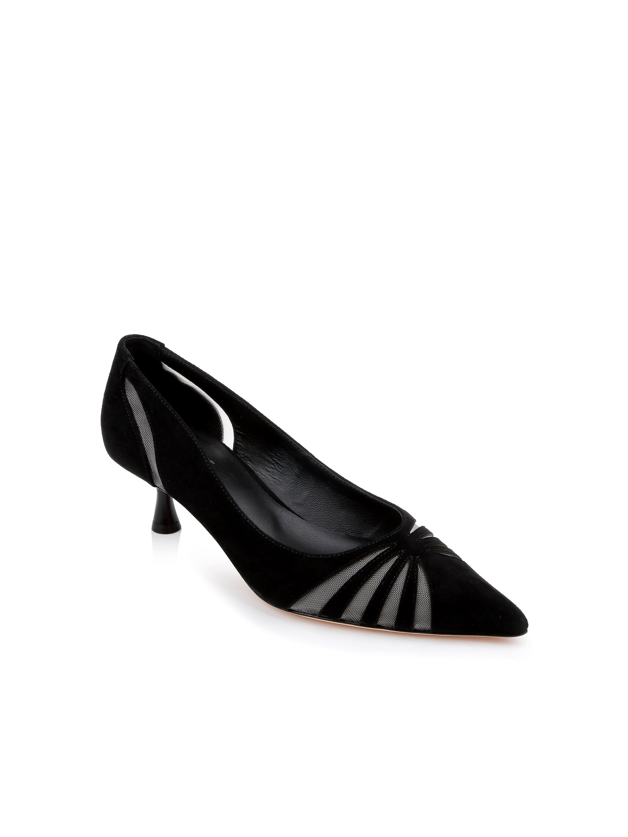 Eglantine Black Suede Pumps - Low L'Agence Shoes 