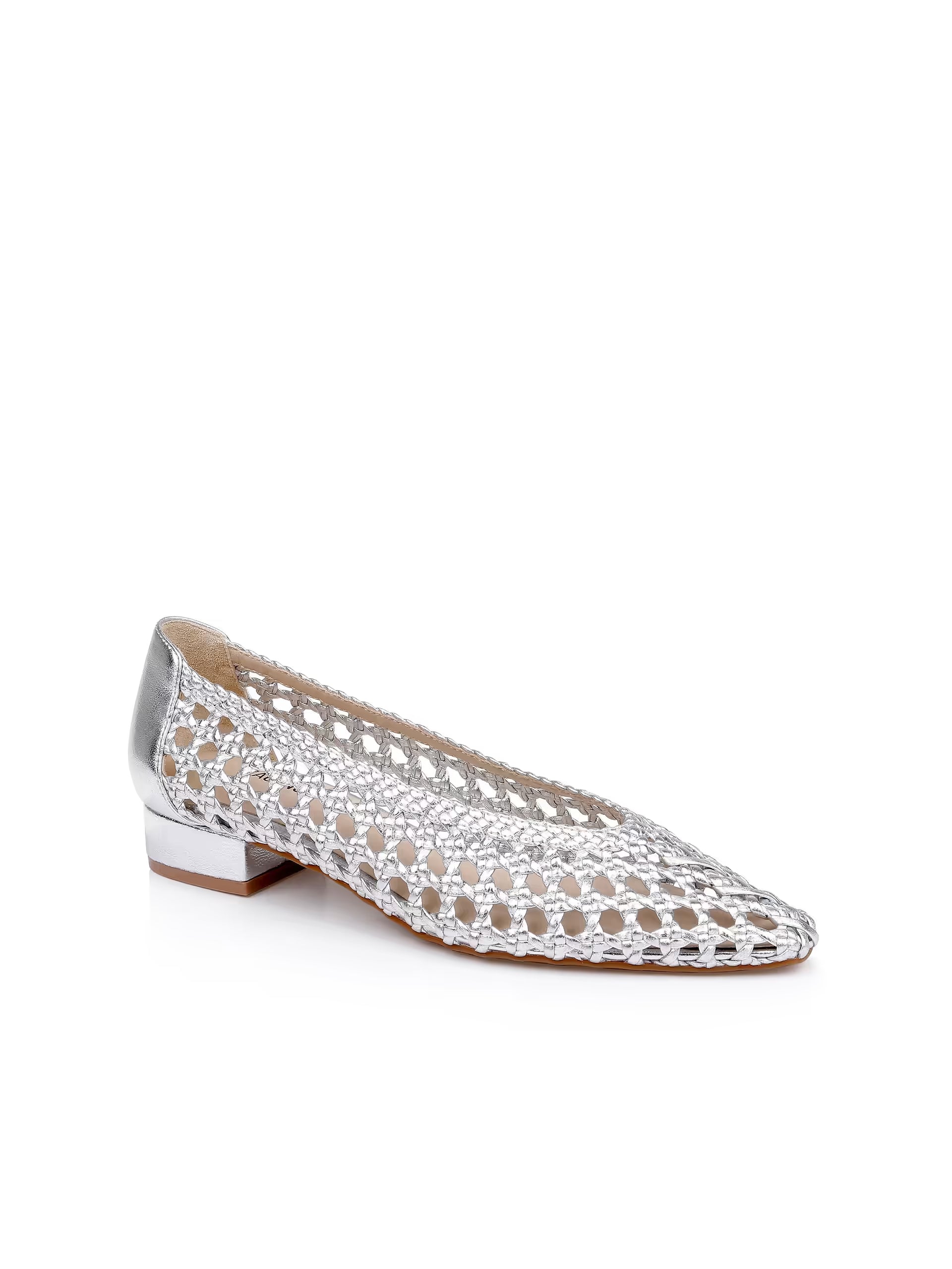 Alsace Ballet Flat Silver Leather Flats - Ballet L'Agence Shoes 
