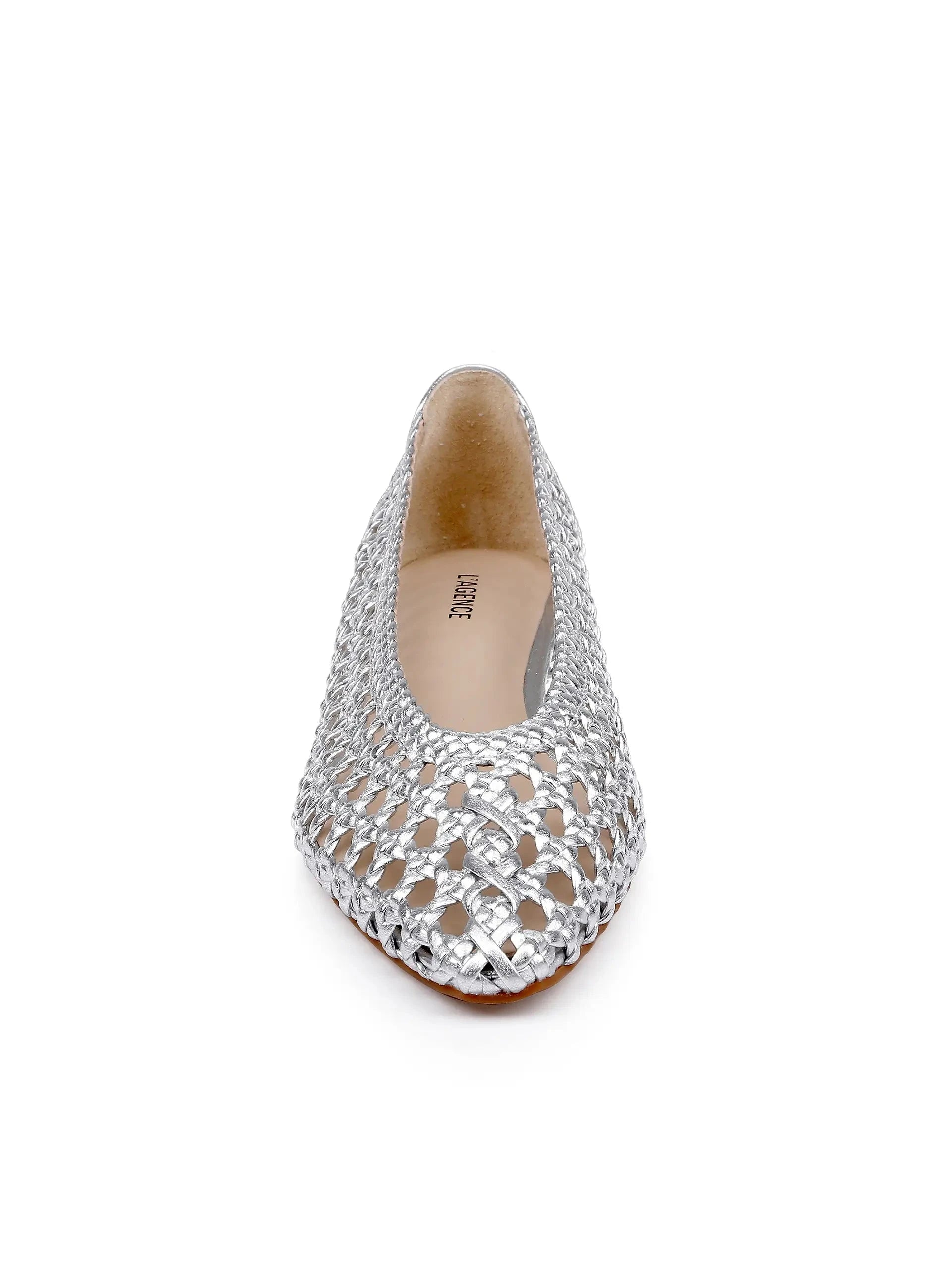 Alsace Ballet Flat Silver Leather Flats - Ballet L'Agence Shoes 