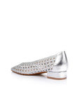 Alsace Ballet Flat Silver Leather Flats - Ballet L'Agence Shoes 