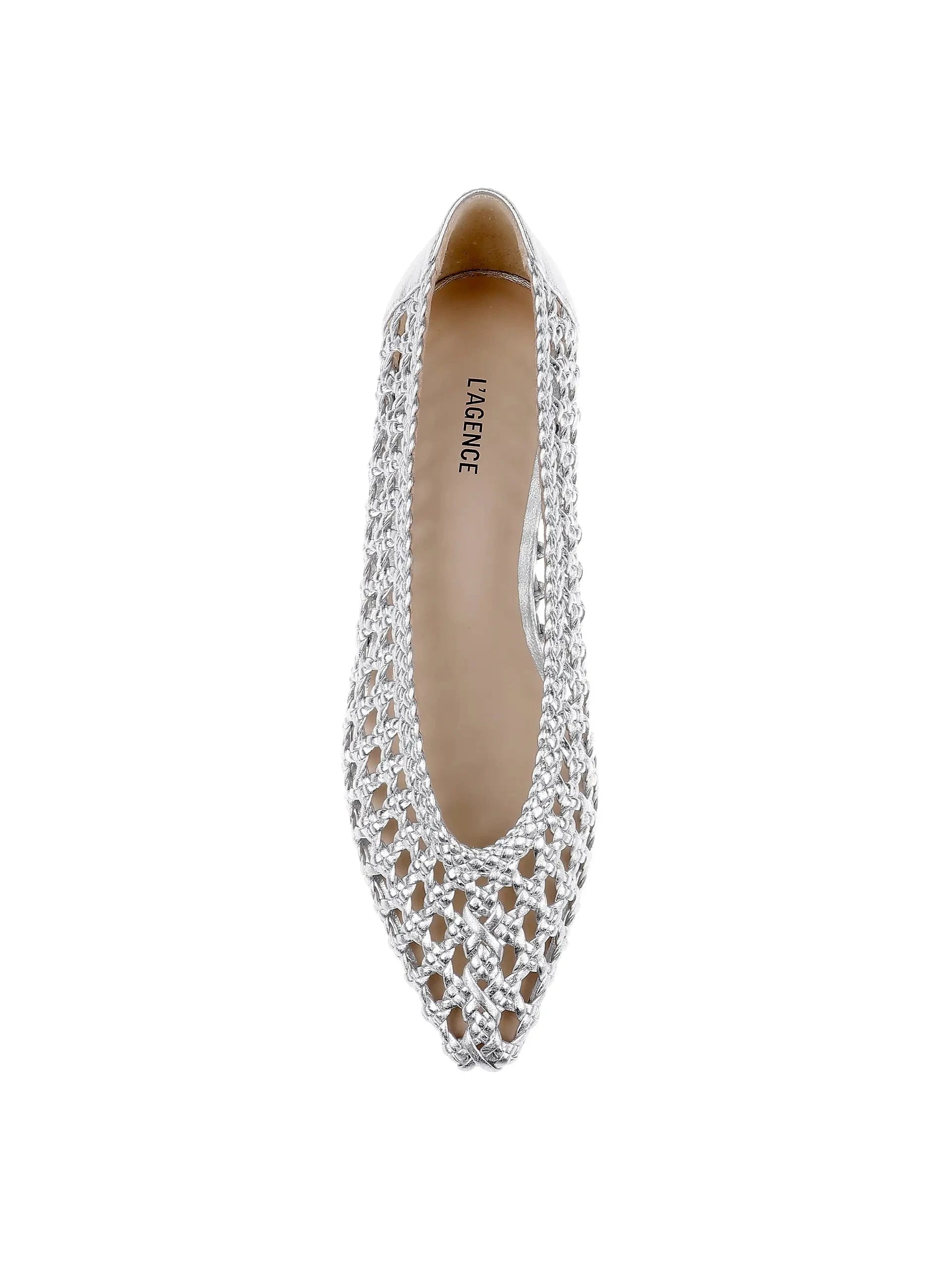 Alsace Ballet Flat Silver Leather Flats - Ballet L'Agence Shoes 