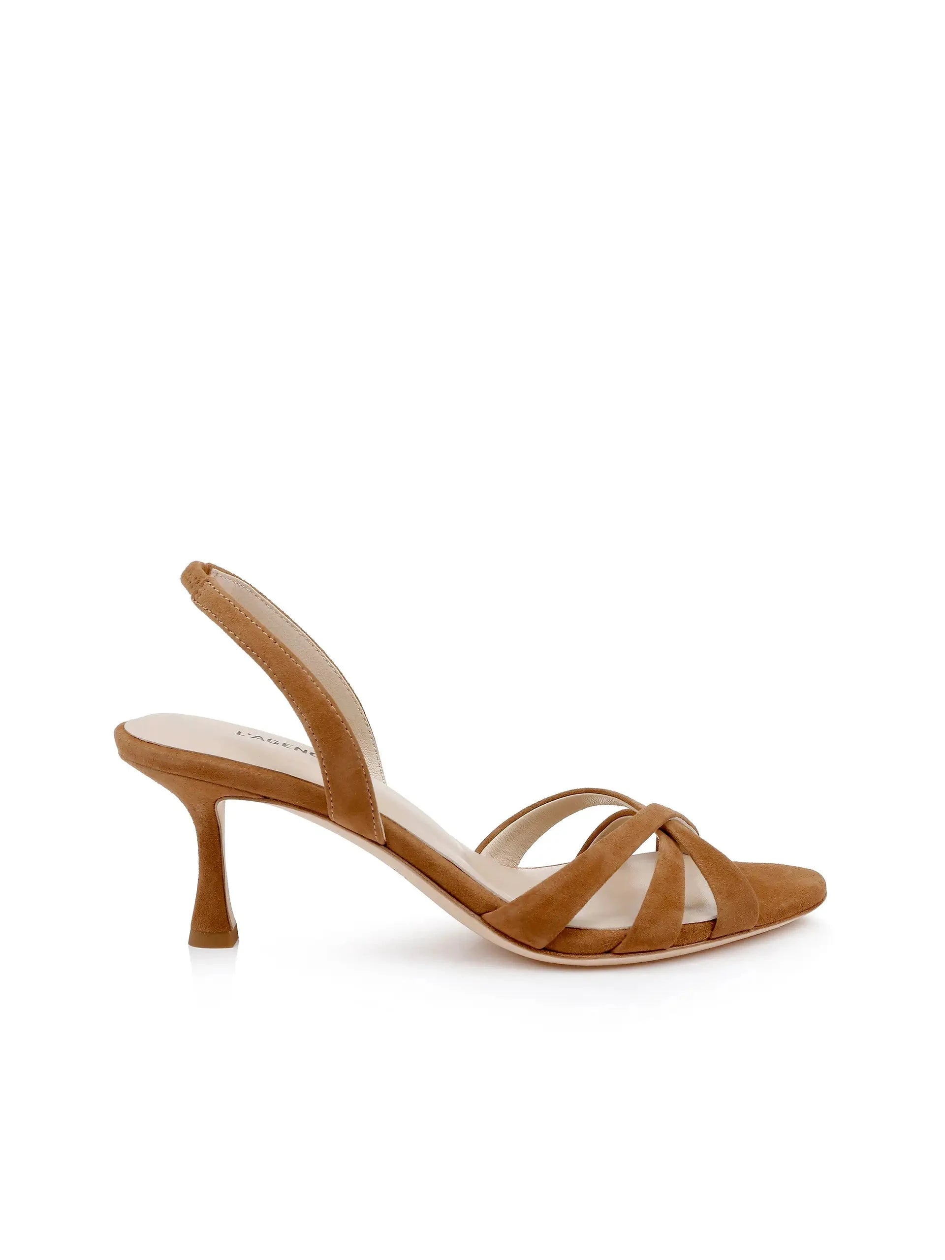 Colwill Slingback Sand Suede Sandals - Heeled Sandals L'Agence Shoes 