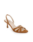 Colwill Slingback Sand Suede Sandals - Heeled Sandals L'Agence Shoes 