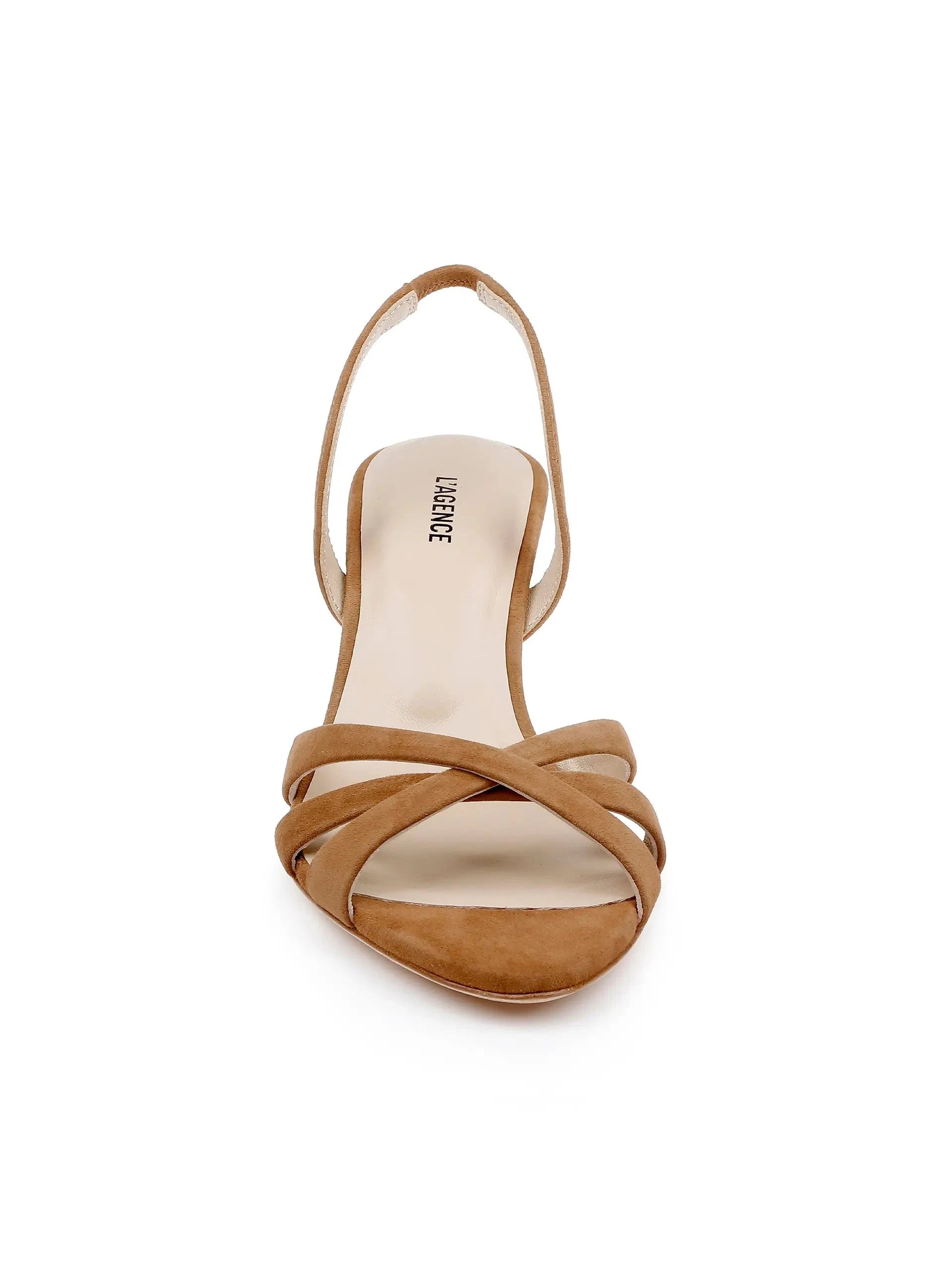Colwill Slingback Sand Suede Sandals - Heeled Sandals L'Agence Shoes 