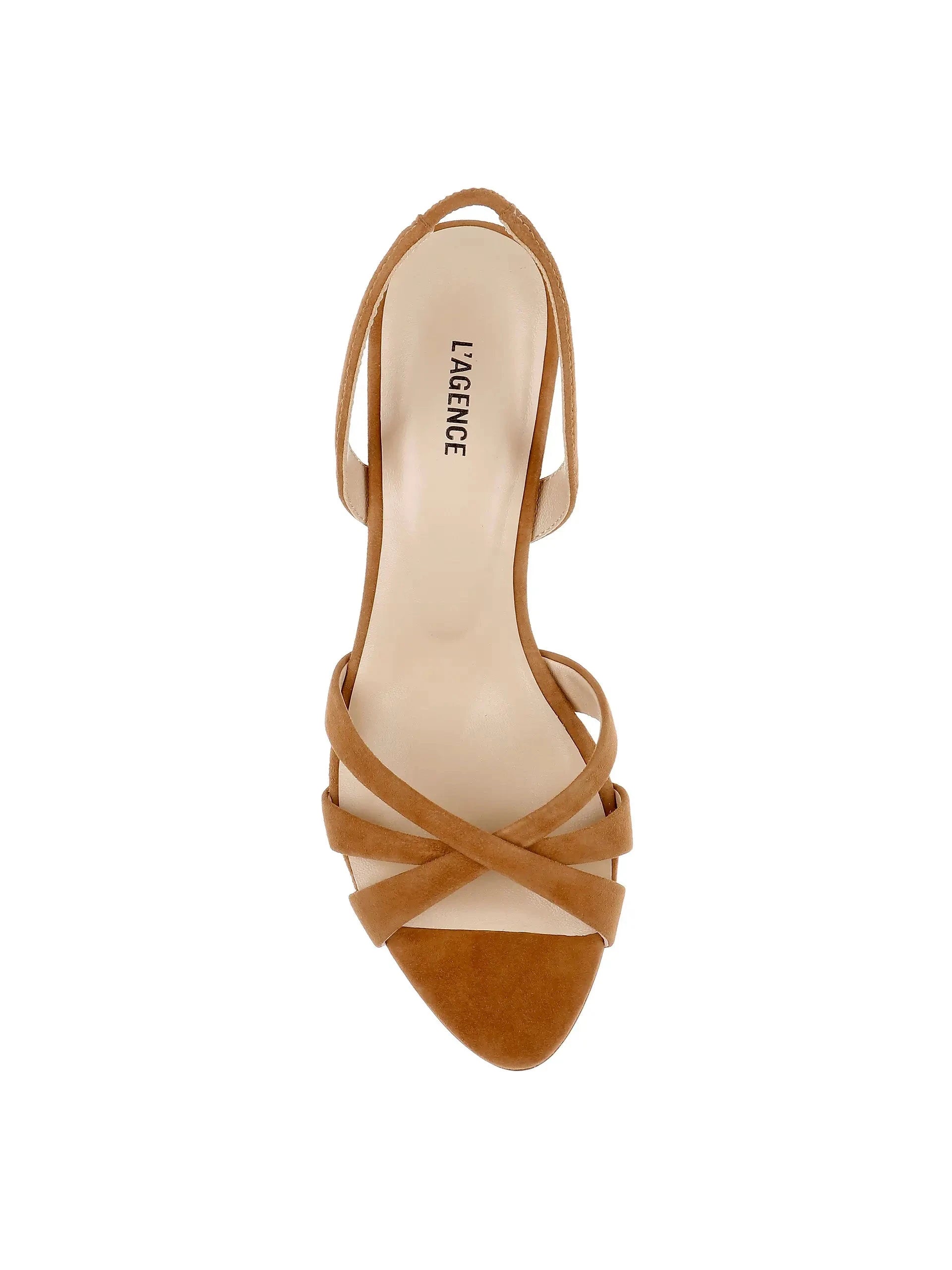 Colwill Slingback Sand Suede Sandals - Heeled Sandals L'Agence Shoes 