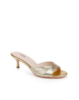 Chamonix Kitten Heel Mule Gold/Silver Sandals - Heeled Sandals L'Agence Shoes 