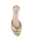 Chamonix Kitten Heel Mule Gold/Silver Sandals - Heeled Sandals L'Agence Shoes 